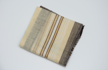 handkerchief with brown  lines on the white background