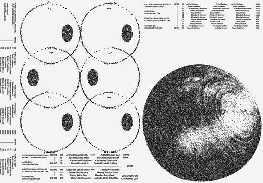 Black and White Illustration Gallery Poster Layout