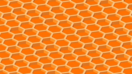 Orange background with honeycomb.