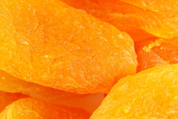 Fototapeta na wymiar orange dried apricotfruit close-up macro photo, selective focus