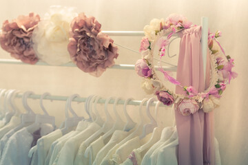 crown of flowers and decoration for wedding and communions