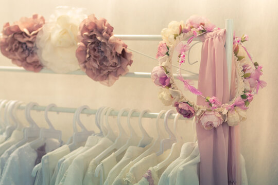 crown of flowers and decoration for wedding and communions
