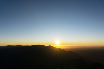 Obraz premium Sunrise on the Toubkal in the Atlas mountains in Morocco, North Africa