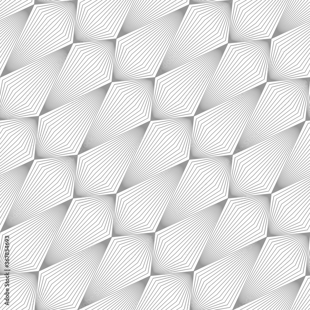 Poster abstract pattern with volumetric geometric shapes from lines. image with optical illusion.