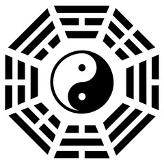pa kua, yin yang symbol silhouette
