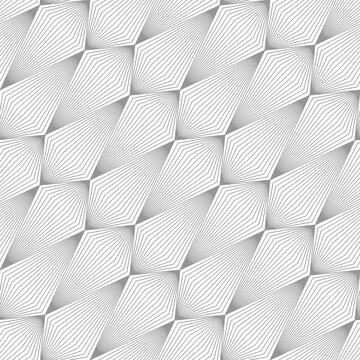 Abstract pattern with volumetric geometric shapes from lines. Image with optical illusion. © akrain