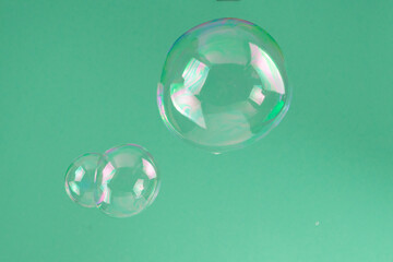Soap bubbles isolated on a black background