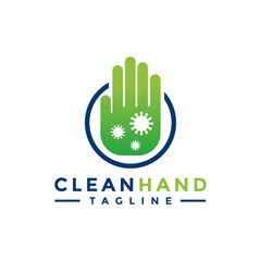 Fototapeta premium clean hand virus logo