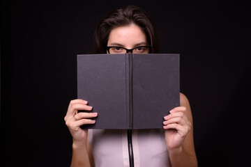 Portrait of young beautiful businesswoman with short hair