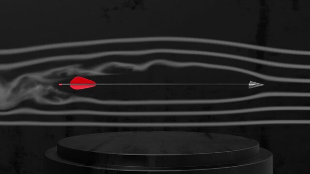 Arrow flight in wind tunnel