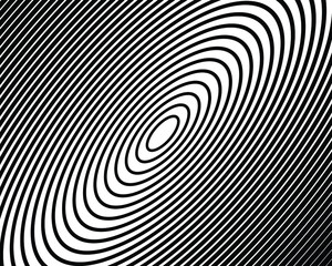 Opt Art style background. Volume of Black and white strips or lines optical horizontal illusion.Abstract pattern. Texture with wavy, billowy lines. Wave design black and white 