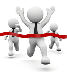 3d man crossing the finish line