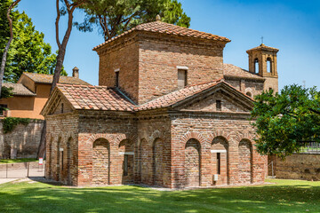 Mausoleum of Galla Placidia in Ravenna, Italy. It was added to the World Heritage List together...