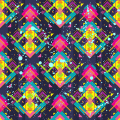 Tribal Boho ornament for boys and girls. Ethnic African pattern with chevrons and triangles. Aztec Modern Geometric rug