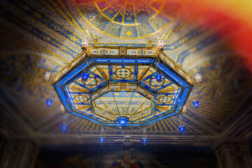 Obraz premium Interior of the Main Temple of the Armed Forces of the Russian Federation. Opened in 2020 for the 75th anniversary of the Victory in World War II. Kubinka, Russia