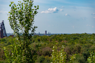 Fototapeta premium Ukraine, Krivoy Rog, the 16 of July, scenic view from the hill on mine site, city limits.