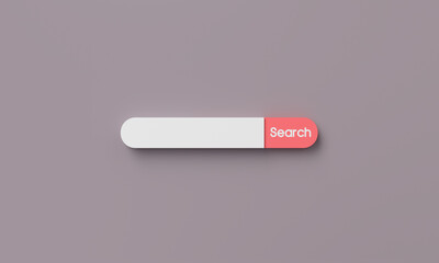 minimal blank search bar background. web search concept. 3d rendering