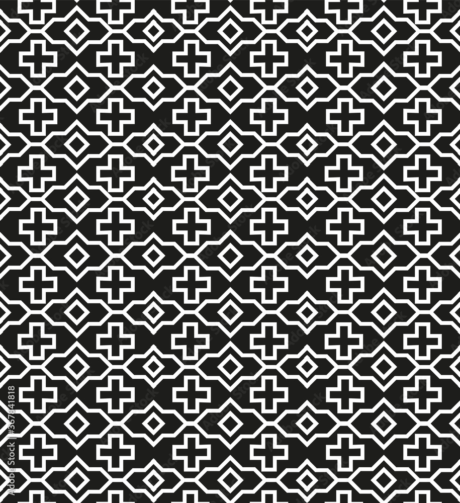Poster vector seamless pattern. modern stylish texture. repeating geometric tiles with hexagonal elements