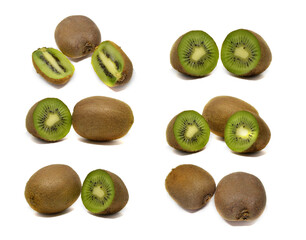 Kiwi fruit isolated on white background, macro