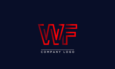 Abstract minimal unique modern alphabet letter icon logo WF