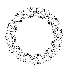 Halftone dots in circle form. round logo . vector dotted frame . design element