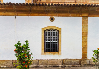 Fototapeta na wymiar Window on the side of the São Francisco de Assis church in São João del-Rei