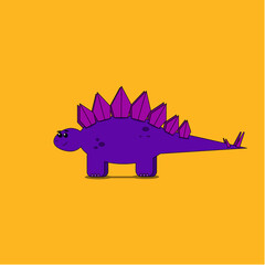  Cute Dinosaur Character in flat style. Vector.