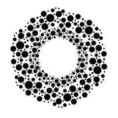 Halftone dots in circle form. round logo . vector dotted frame . design element