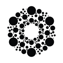 Halftone dots in circle form. round logo . vector dotted frame . design element