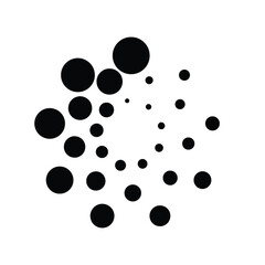Halftone dots in circle form. round logo . vector dotted frame . design element