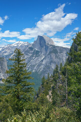 Obraz premium hiking the four mile trail in yosemite national park in california, usa
