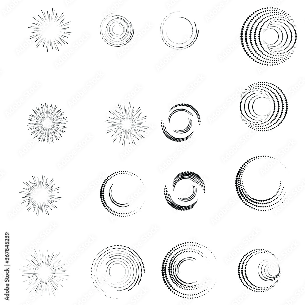 Poster halftone dots in circle form. round logo . vector dotted frame . design element