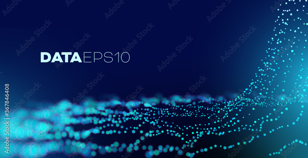Poster data waterfall. abstract technology vector background. modern science wave background.
