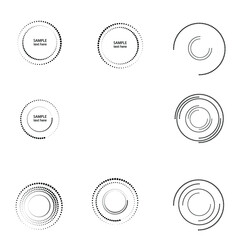 Halftone dots in circle form. round logo . vector dotted frame . design element