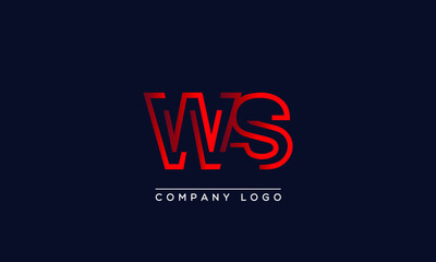 Fototapeta na wymiar Abstract minimal unique modern alphabet letter icon logo WS