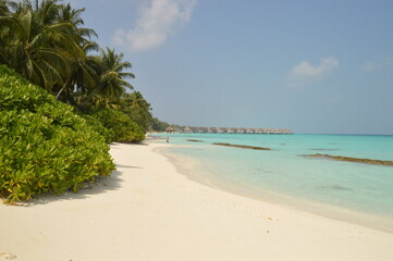 The paradise beaches on The Maldives in the Indian Ocean
