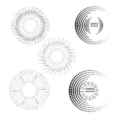 Halftone dots in circle form. round logo . vector dotted frame . design element