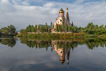 Russian orthodox church in Almaty, Kazakhstan known also as Church of Exaltation of the Holy cross,...