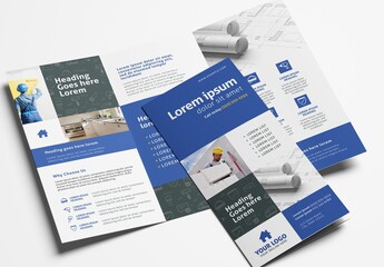 Construction Service Trifold Brochure with Multipurpose Layout