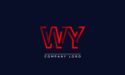 Fototapeta na wymiar Abstract minimal unique modern alphabet letter icon logo WY