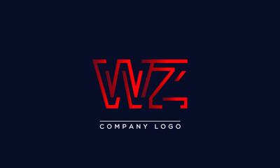 Fototapeta na wymiar Abstract minimal unique modern alphabet letter icon logo WZ