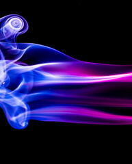 Colored smoke on black background