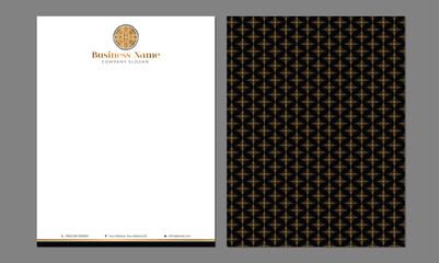 Gold Luxury Letterhead Template for Print with Logo