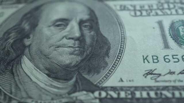 100 Dollars Bill Close Up, Slider Shot