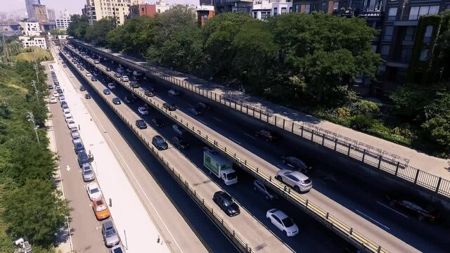 Tripple Stack Road With Traffic