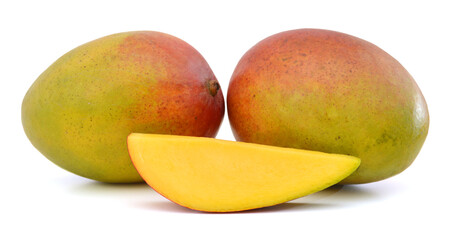 Mango fruit isolated on white background. Clipping Path
