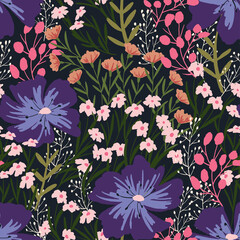 Wild Flowers seamless pattern - 367850061