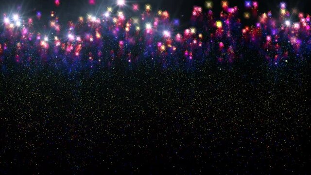 color fireworks fall like curtain 4k