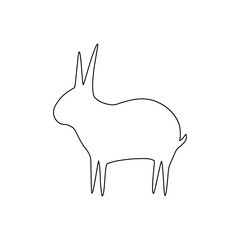 Rabbit line icon. Farm animal continuous line drawn vector illustration.