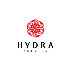 circle and hydra logo vector design template - obrazy, fototapety, plakaty
